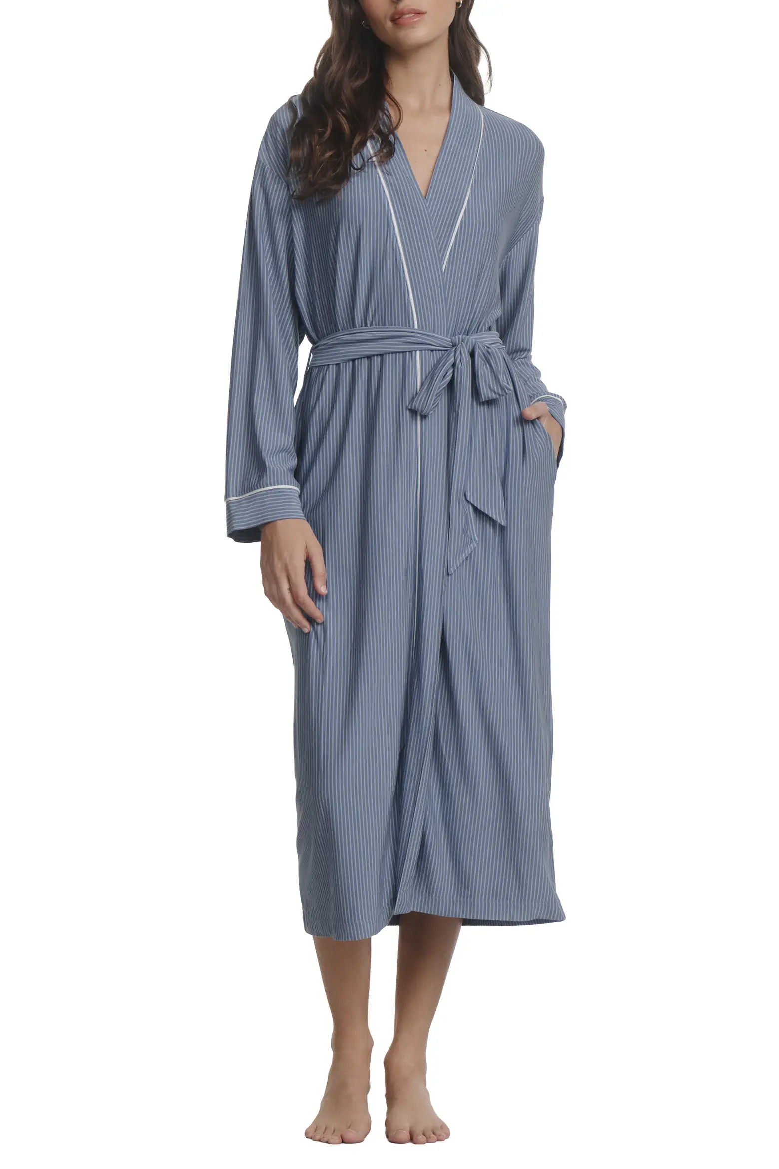 Gisele Stripe Longline Robe (Women) | Nordstrom | Nordstrom
