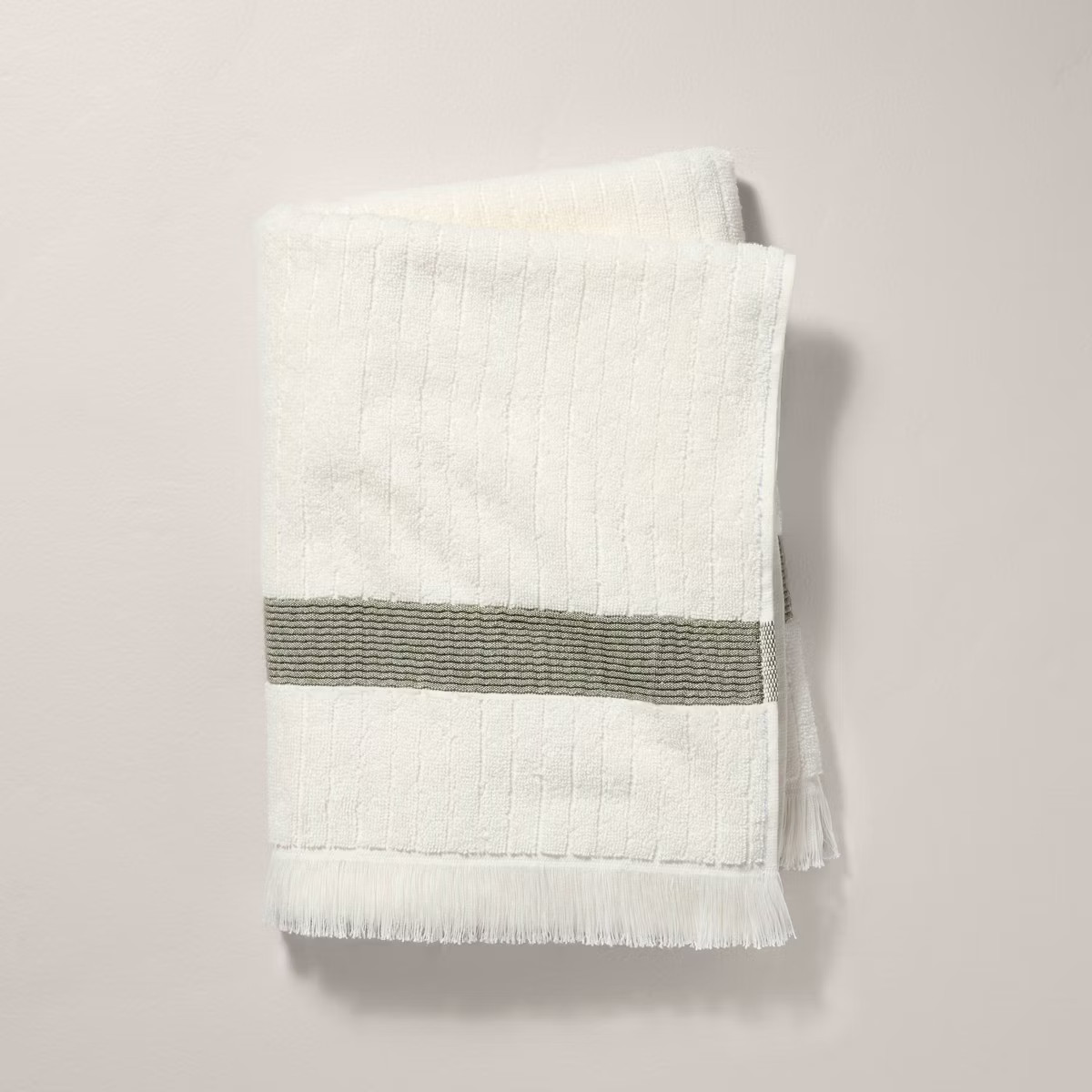 Textured Stripe Terry Bath Towel with Fringe - Hearth & Hand™ with Magnolia | Target