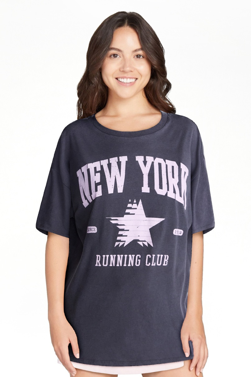 No Boundaries Washed Graphic Boyfriend Tee, Women's XXS-XXL | Walmart (US)