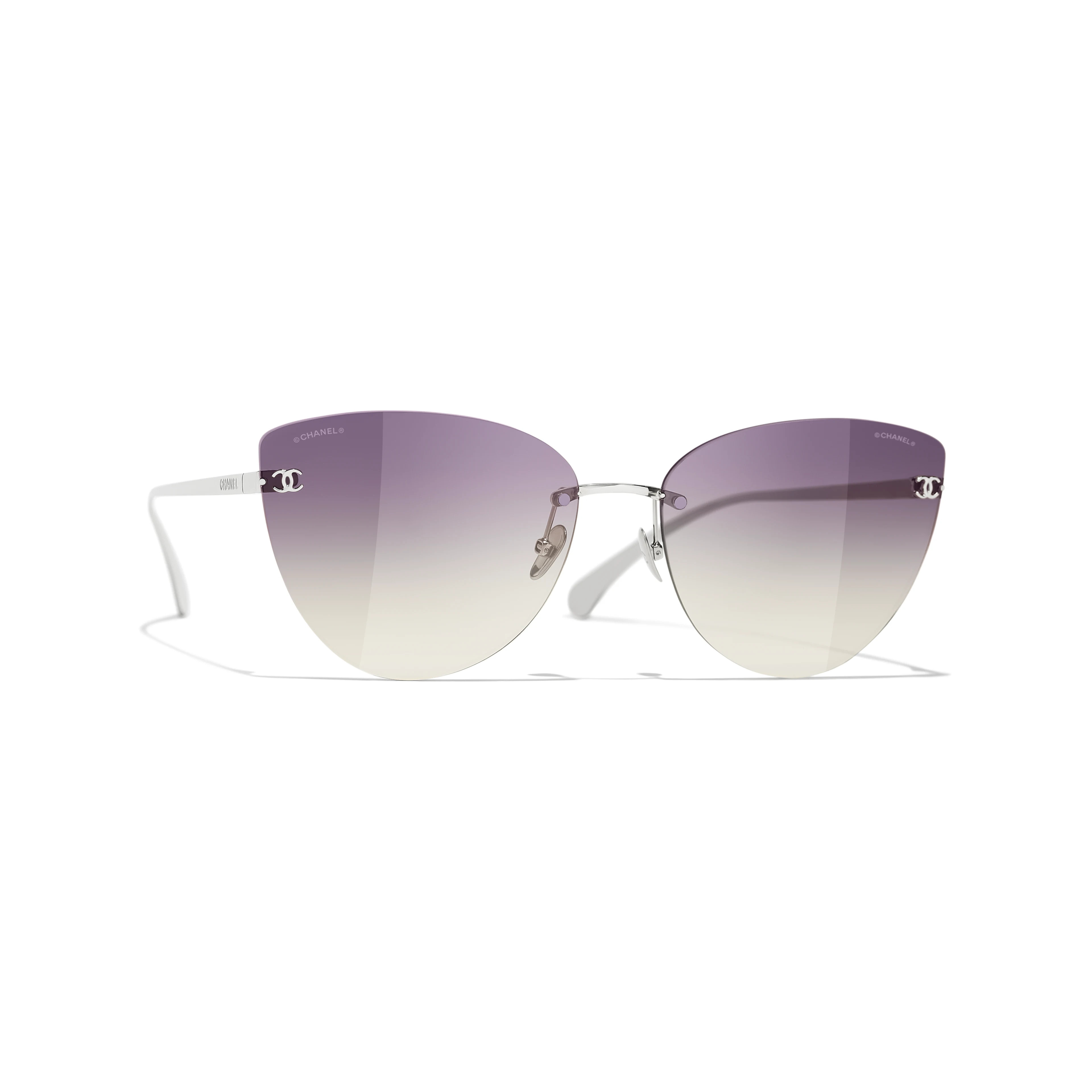 Sunglasses: Cat Eye Sunglasses, titanium — Fashion | CHANEL | Chanel, Inc. (US)