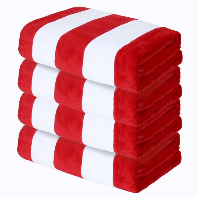Exclusivo Mezcla 4-Pack Cotton Large Cabana Stripe Beach Towels, Super Absorbent Soft Plush Pool ... | Walmart (US)
