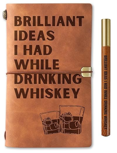 Whiskey gifts Leather Journal Notebook with Pen, for Whiskey Lovers, Men, Women on Birthday, Refi... | Amazon (US)