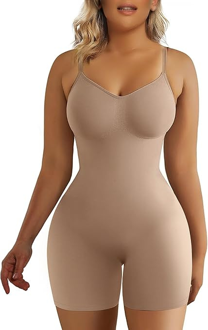 SHAPERX Shapewear for Women Tummy Control Bodysuit Mid Thigh Butt Lifter Body Shaper Shorts | Amazon (US)