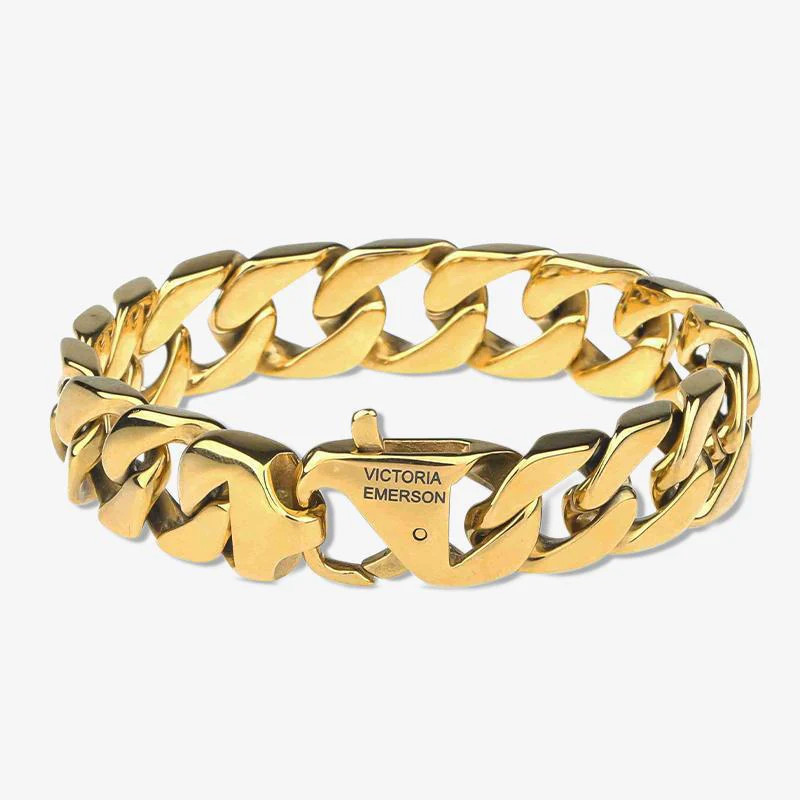 Chunky Heirloom Gold Curb Chain Bracelet | Victoria Emerson