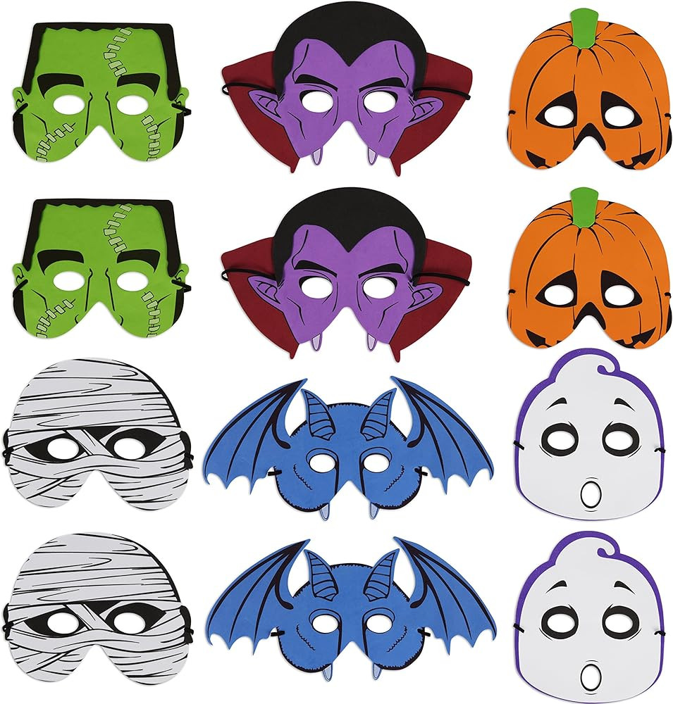 Kangaroo Halloween Masks,12-Pack Halloween Foam Masks for Kids Costume Parties- Scary, Scream, Mu... | Amazon (US)