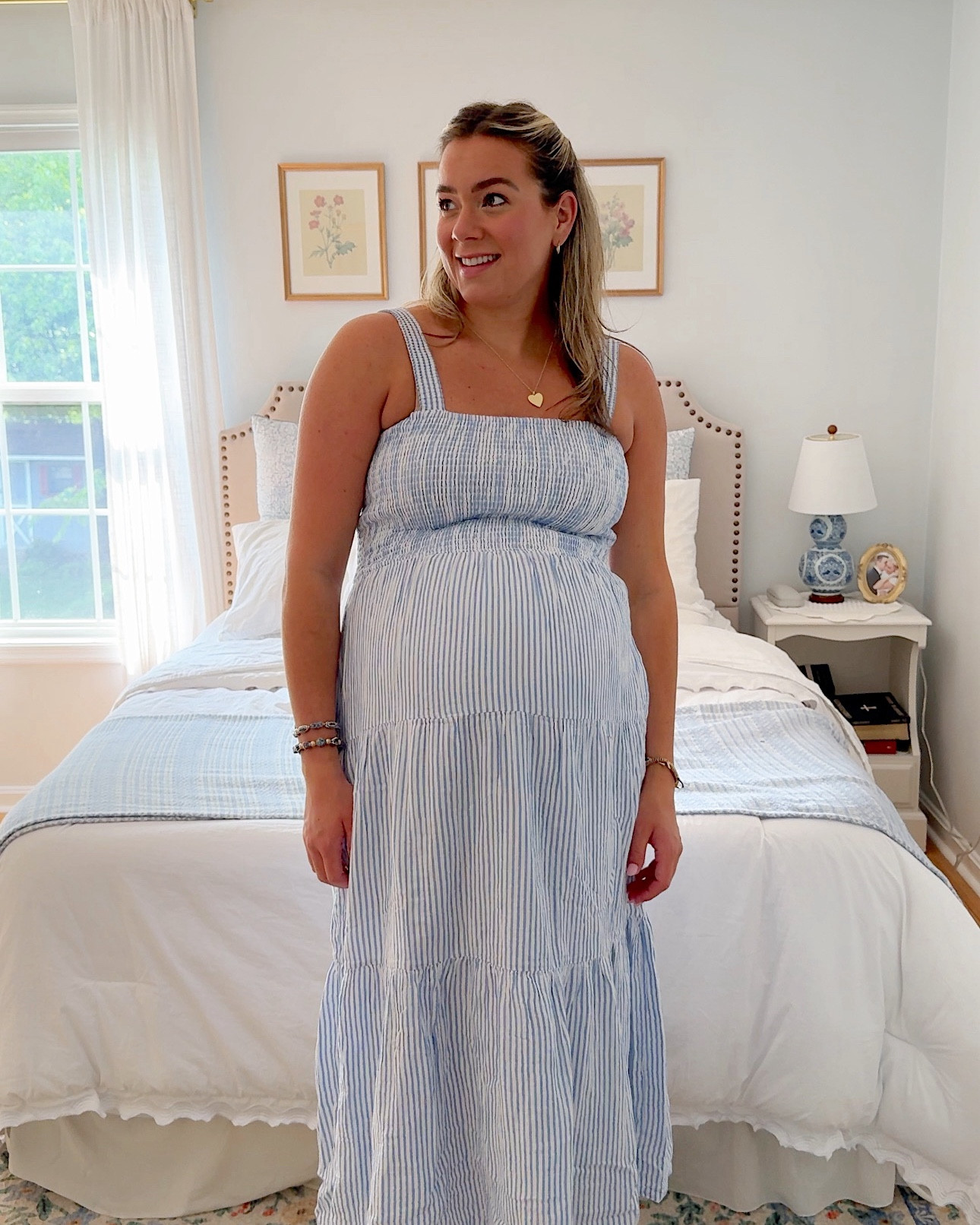 I love this blue and white striped dress for summer! Made with organic cotton gauze, it’s so comfortable and airy for summer. Great for maternity and will work for postpartum (and breast feeding friendly!). @onequince #quincepartner

#LTKFindsUnder100 #LTKBump #LTKStyleTip
