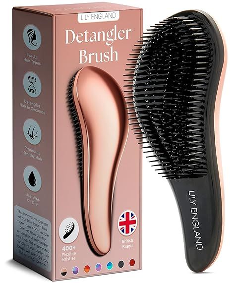 Lily England Detangler Brush for Curly Hair, Thick, Straight & Natural Hair - Gentle Detangling H... | Amazon (US)