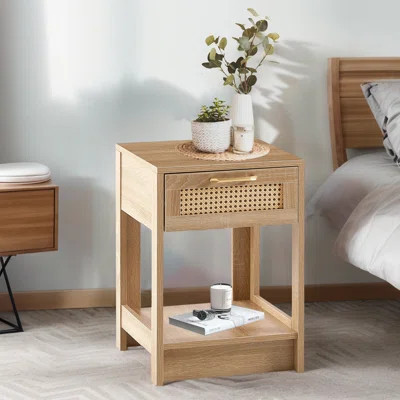 1-Rattan Drawer Nightstand | Wayfair North America