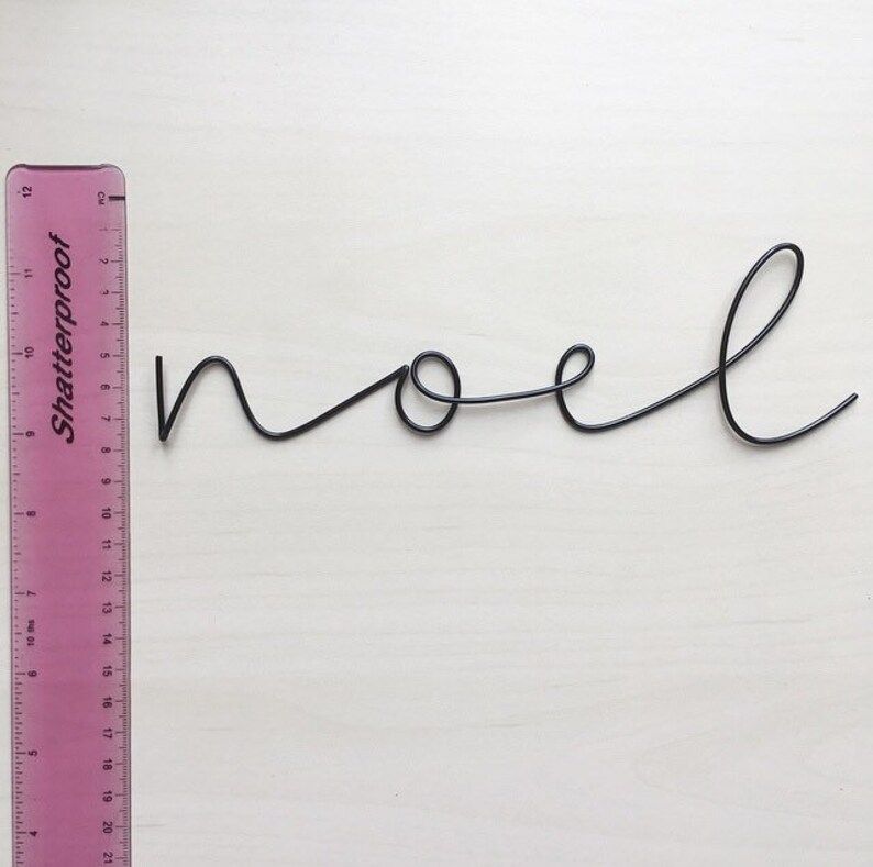Handmade black Pictured Wire 'noel' Wall Sign. Wire | Etsy | Etsy (US)