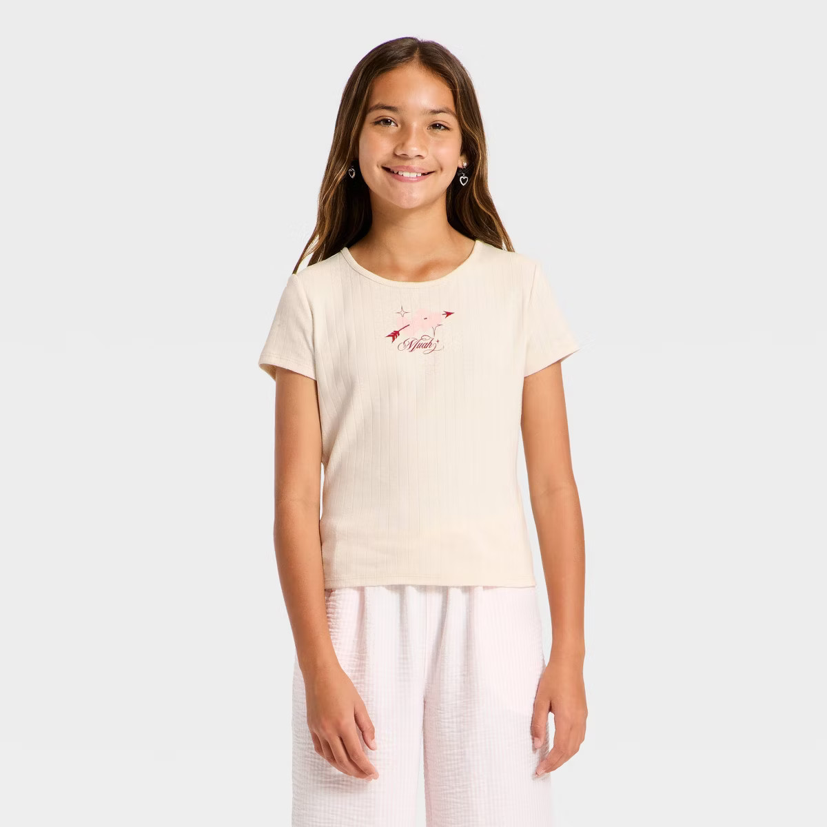 Girls' Graphic Pointelle T-Shirt - art class™ | Target