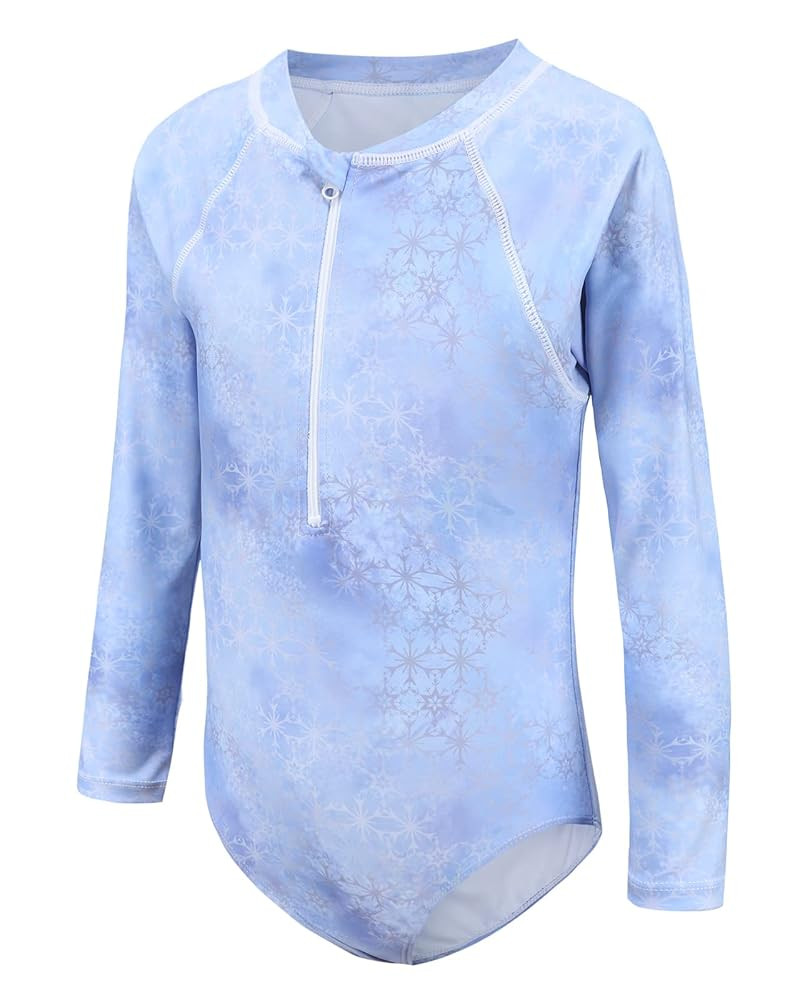 Girls Long Sleeve Rash Guard One Piece Swimsuit Kids UPF 50+ Sun Protection Swimwear Rainbow Stri... | Amazon (US)