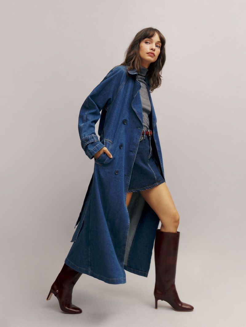 Hayes Denim Trench Coat | Reformation (Global)