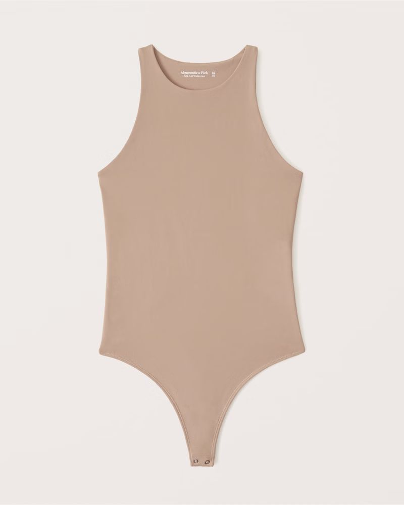 Abercrombie & Fitch Women's Double-Layered Seamless Fabric Scuba Bodysuit in Tan - Size S | Abercrombie & Fitch (US)