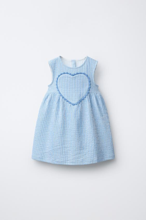 STRIPED HEART PRINT DRESS | Zara US