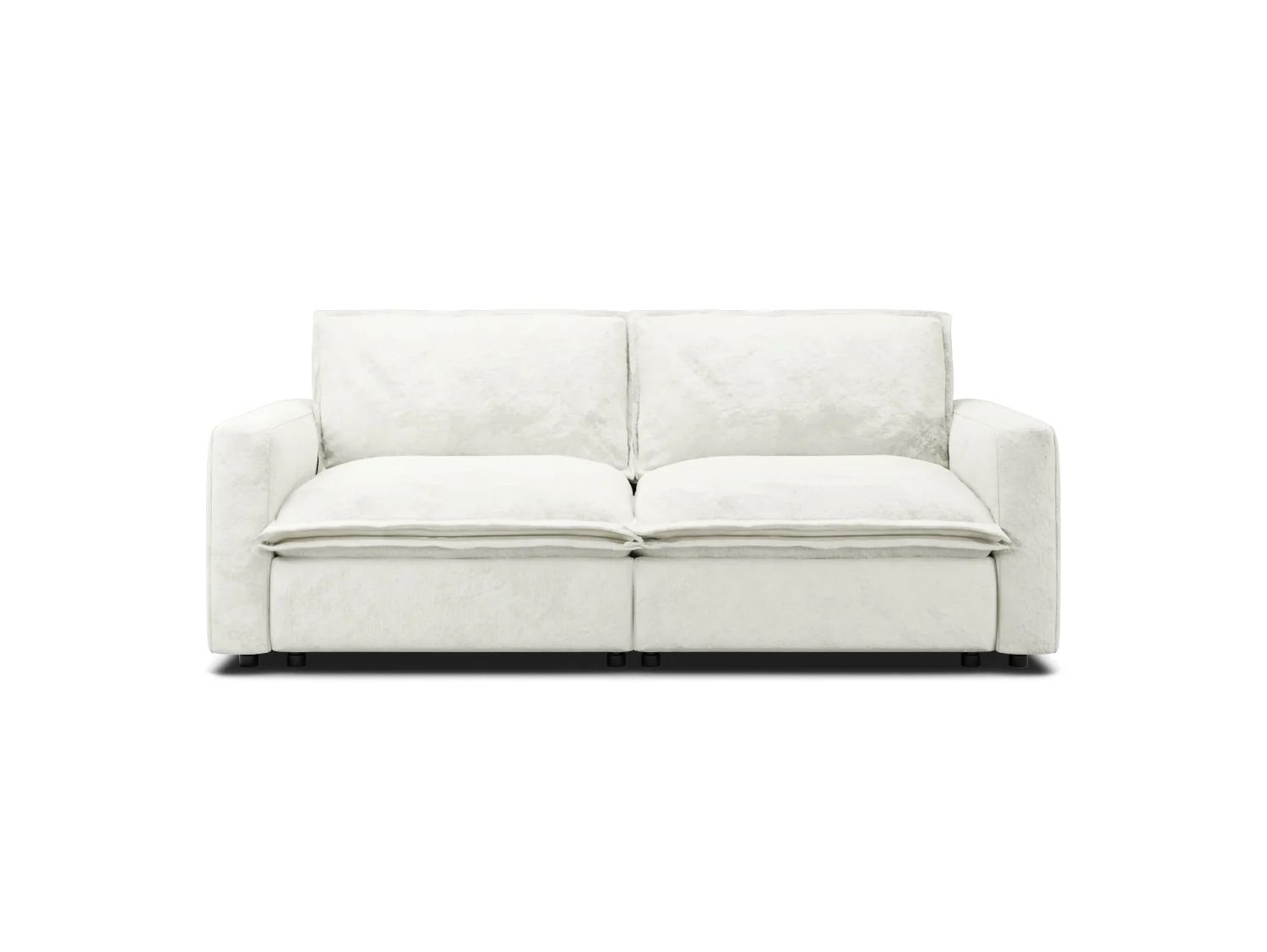 Loveseat Sectional in White Velvet - 2 Seat | Homebody | Homebody