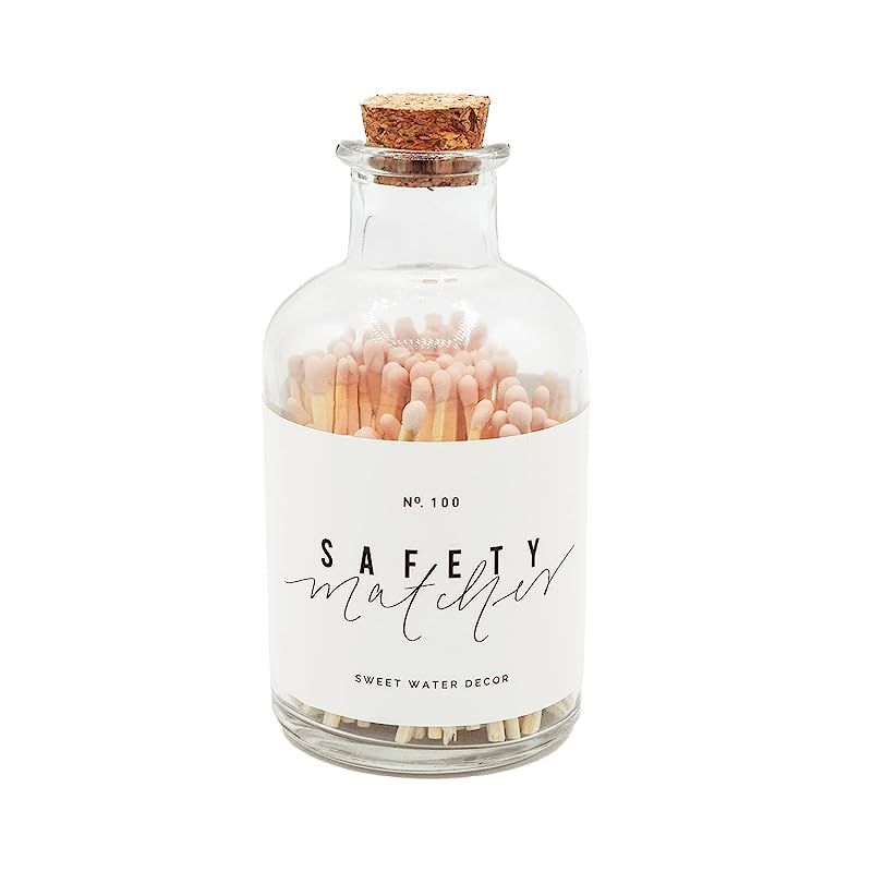 Sweet Water Decor 3" Safety Matches in Medium Apothecary Bottle | Rustic Jar of Approx. 100 Decor... | Amazon (US)