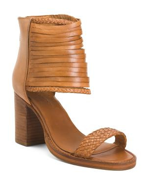 Leather Leila Heeled Sandals | TJ Maxx