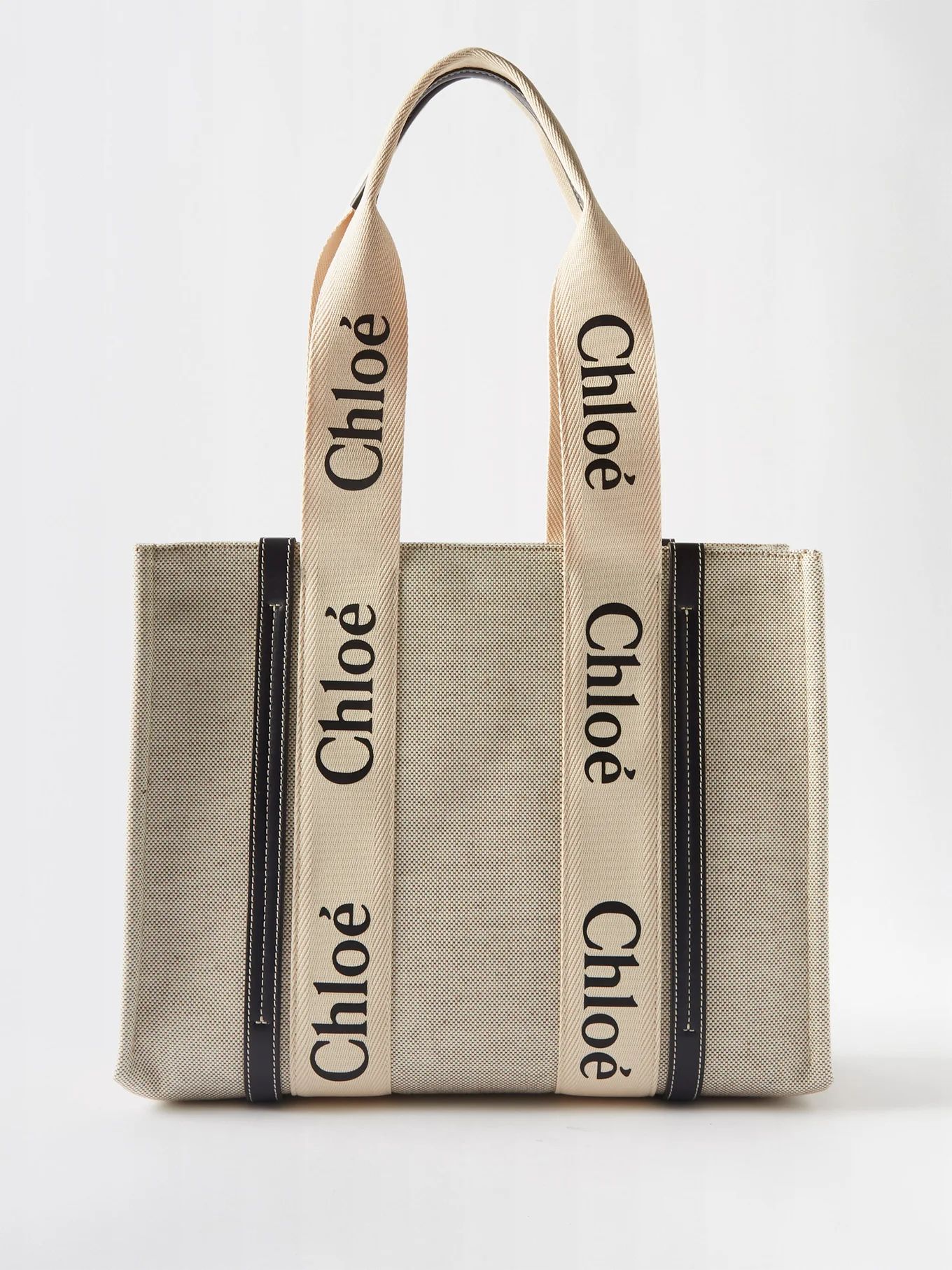 Woody medium linen-canvas tote bag | Matches (UK)