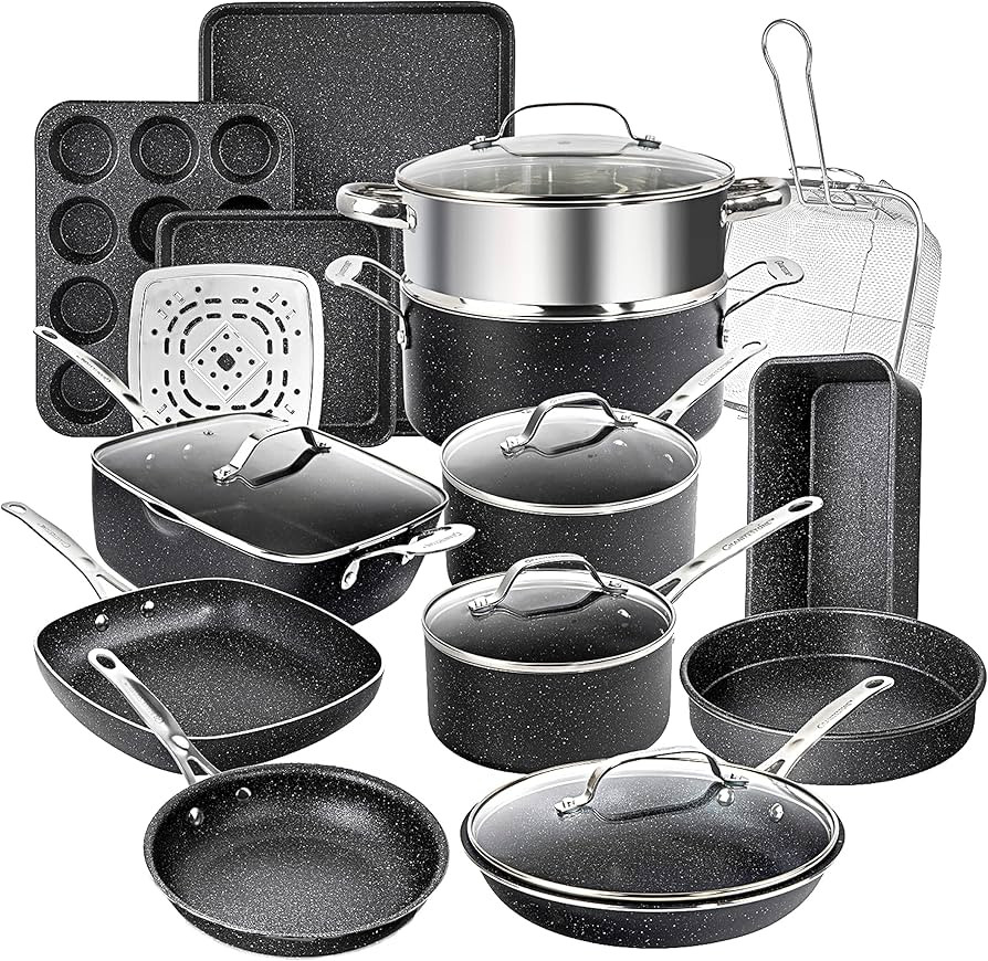 Granitestone 20 Pc Pots and Pans Set Nonstick Kitchen Cookware Set with Frying Pan, Bakeware & St... | Amazon (US)