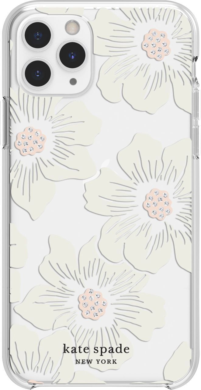 kate spade new york Protective Hard Shell Case for Apple® iPhone® 11 Pro Cream With Stones/Holl... | Best Buy U.S.