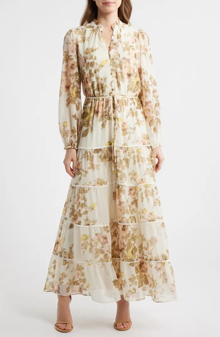 Floral Long Sleeve Tiered Maxi Dress | Nordstrom