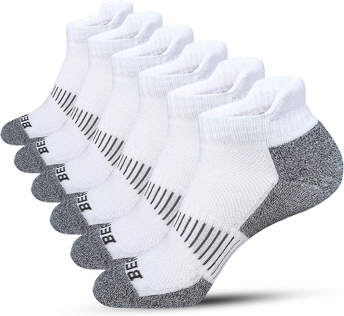 BERING Men's Performance Athletic Ankle Running Socks (6 Pairs) | Amazon (US)
