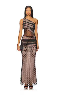 MAJORELLE Nicola Gown in Black Dot from Revolve.com | Revolve Clothing (Global)