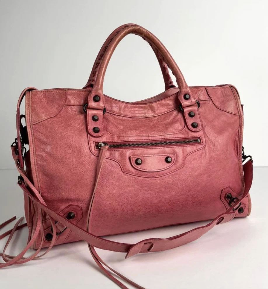 BALENCIAGA City Leather Pink 2way Handbag Shoulder Bag 115748 Authentic | eBay AU