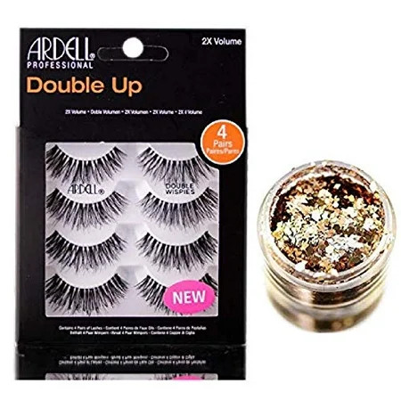 Ardell NATURAL MULTIPACK Lashes (with bonus Skin/Hair GLITTER) (Wispies Brown) | Walmart (US)