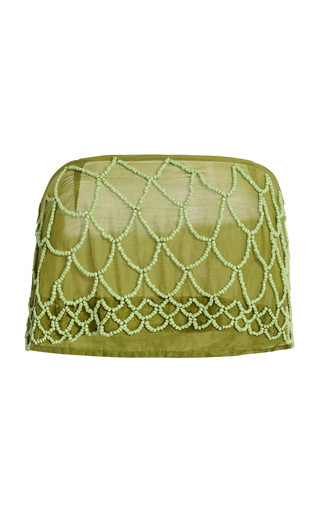 Exclusive La Isla Mika Beaded Cotton Strapless Top | Moda Operandi (Global)