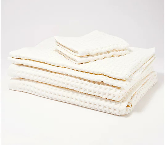 Luxury 100% Cotton 6pc Waffle Towel Set by Bobby Berk - QVC.com | QVC
