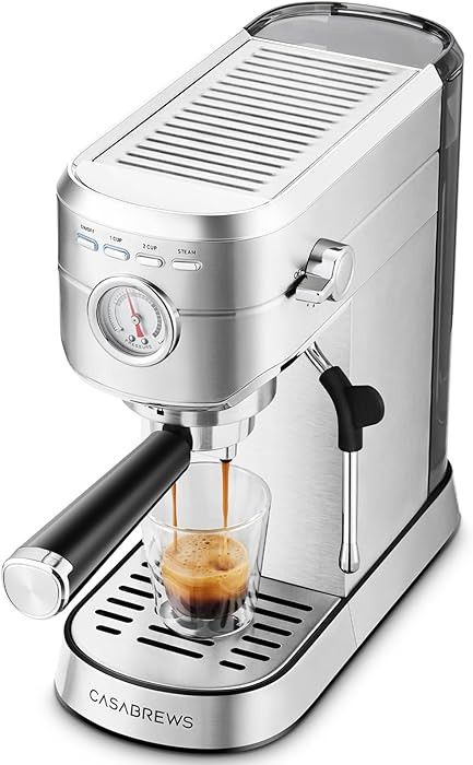 CASABREWS CM5418 Espresso Machine 20 Bar, Compact Espresso Maker with Steam Milk Frother, Stainle... | Amazon (US)