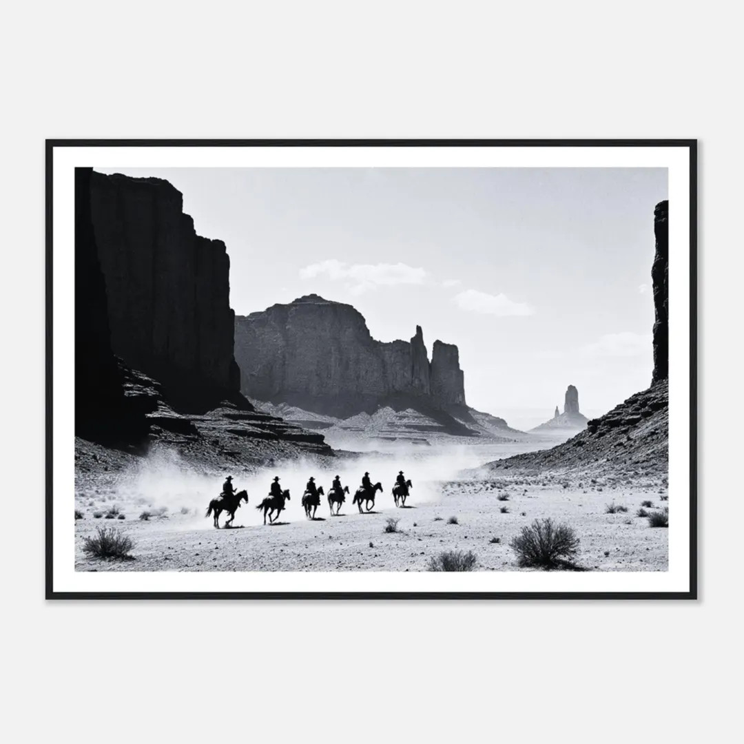 Fine Art Black and White Cowboy Print - Cowboy Riders in Monument Valley - Framed Wild West Cowbo... | Etsy (US)