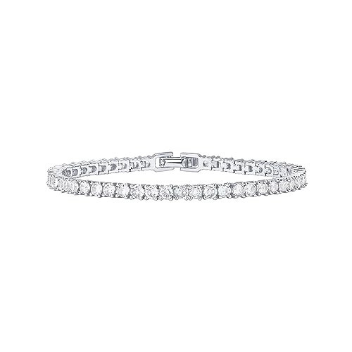 PAVOI 14K Gold Plated 3mm Cubic Zirconia Classic Tennis Bracelet | Gold Bracelets for Women | Size 6.5-7.5 Inch | Amazon (US)