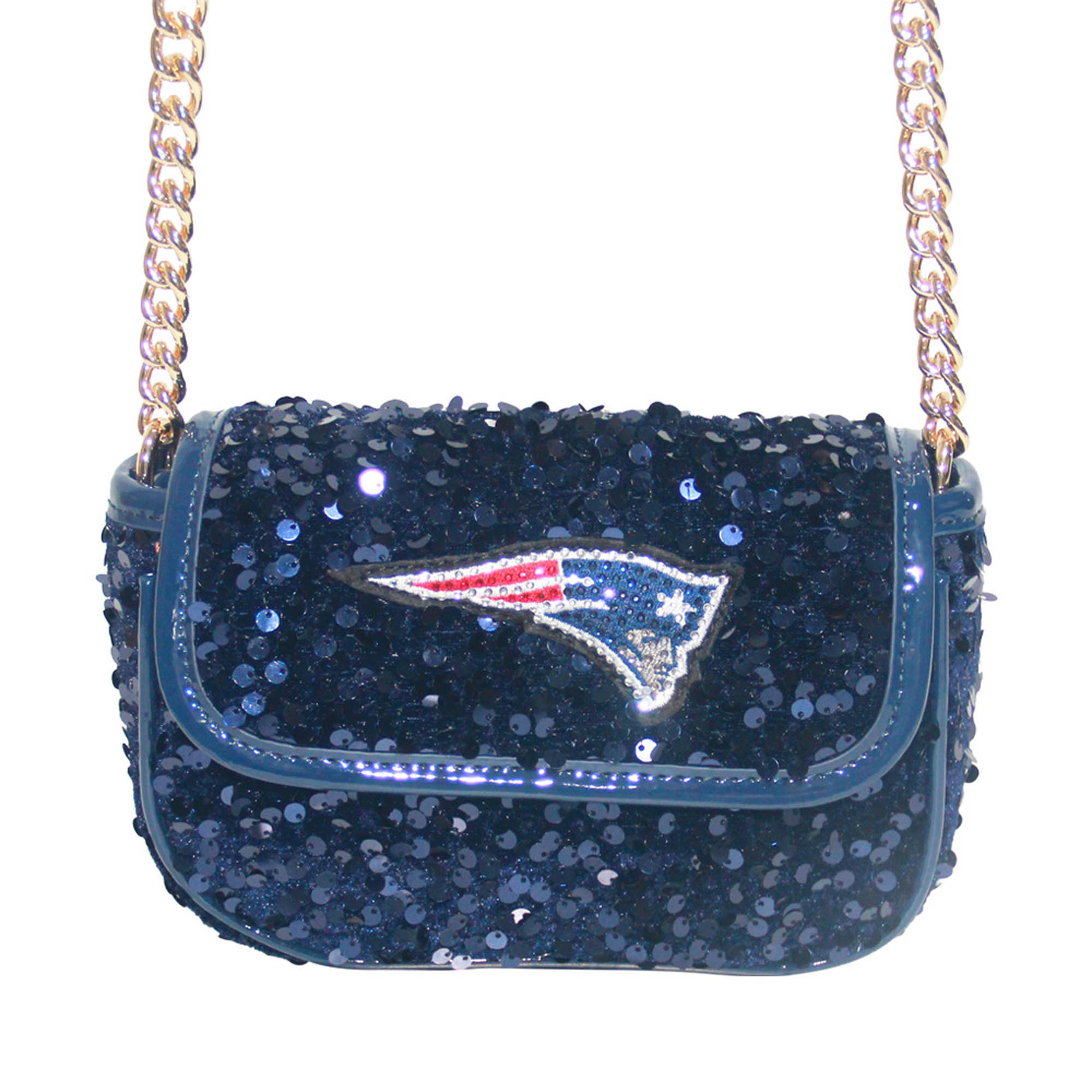 Cuce Navy New England Patriots Sequin Crossbody Bag | Fanatics