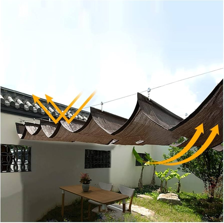 Sun Shade Sail,Retractable Pergola Canopy Shade Cover,Customize UV Resistant Retractable Wave Sha... | Amazon (US)