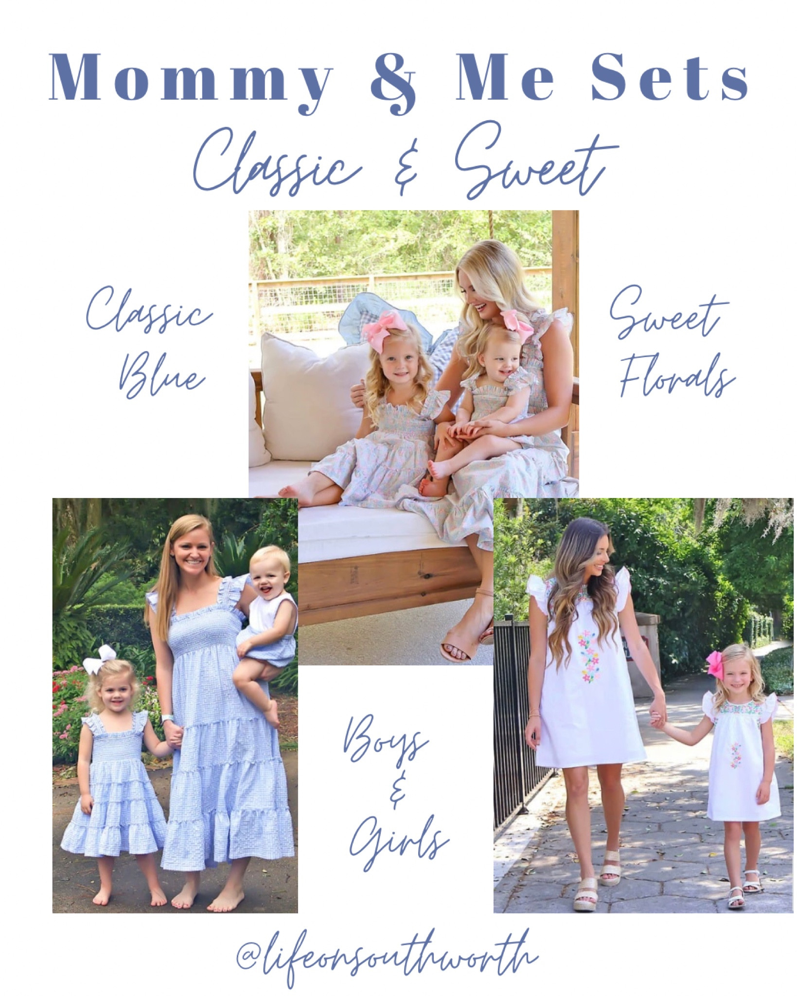 Mommy & Me sets are the sweetest for holidays, photo sessions or just because! I’m loving these classic pieces with feminine touches. As a mom of both, I love how these sets have boy options as well! So precious. 

#LTKFamily #LTKKids #LTKSeasonal