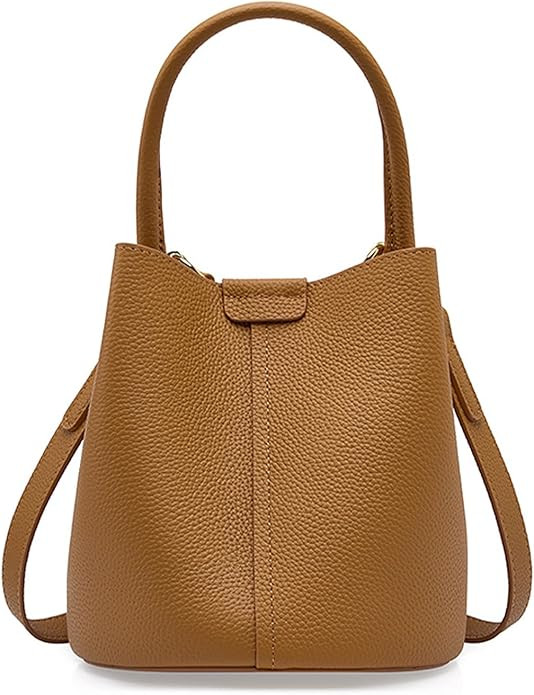 Bucket Bags for Women, Genuine Leather Crossbody Bags, Top-handle purses with an Adjustable Strap | Amazon (US)