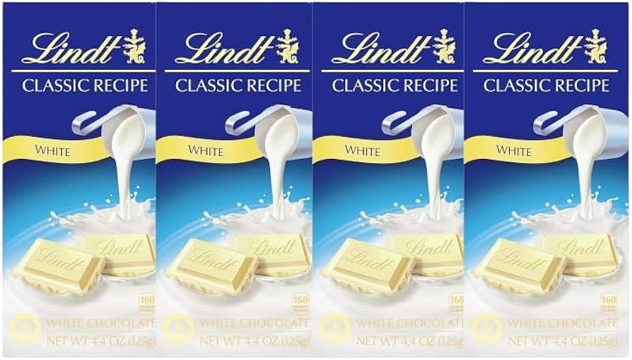 Lindt CLASSIC RECIPE White Chocolate Bar, Chocolate Candy for the Holidays, 4.4 oz. (White Chocol... | Amazon (US)