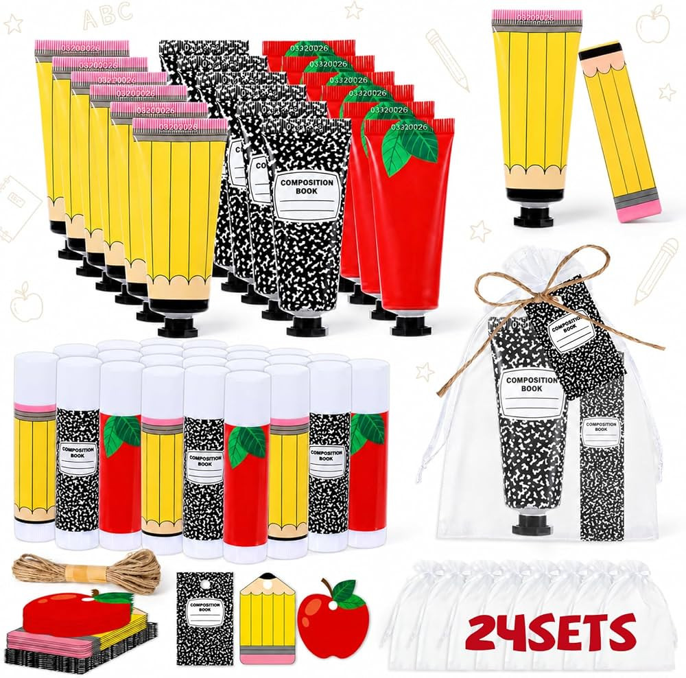 96Pcs 24 Sets Teacher Employee Appreciation Gifts Bulk Include Hand Cream Lotion Lip Balm with Ba... | Amazon (US)