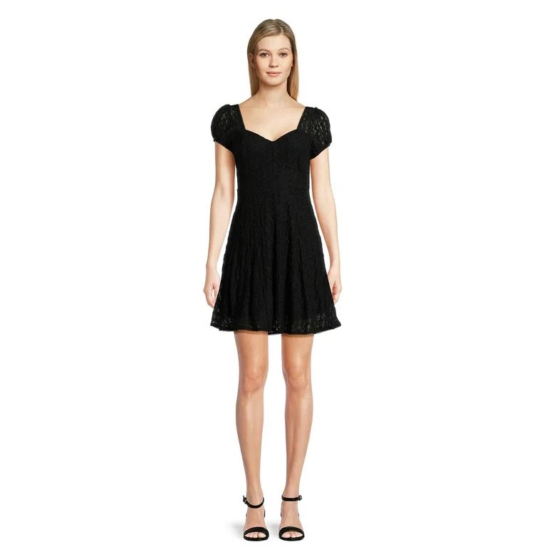 No Boundaries Juniors Lace Peasant Dress, Sizes XS-3XL | Walmart (US)