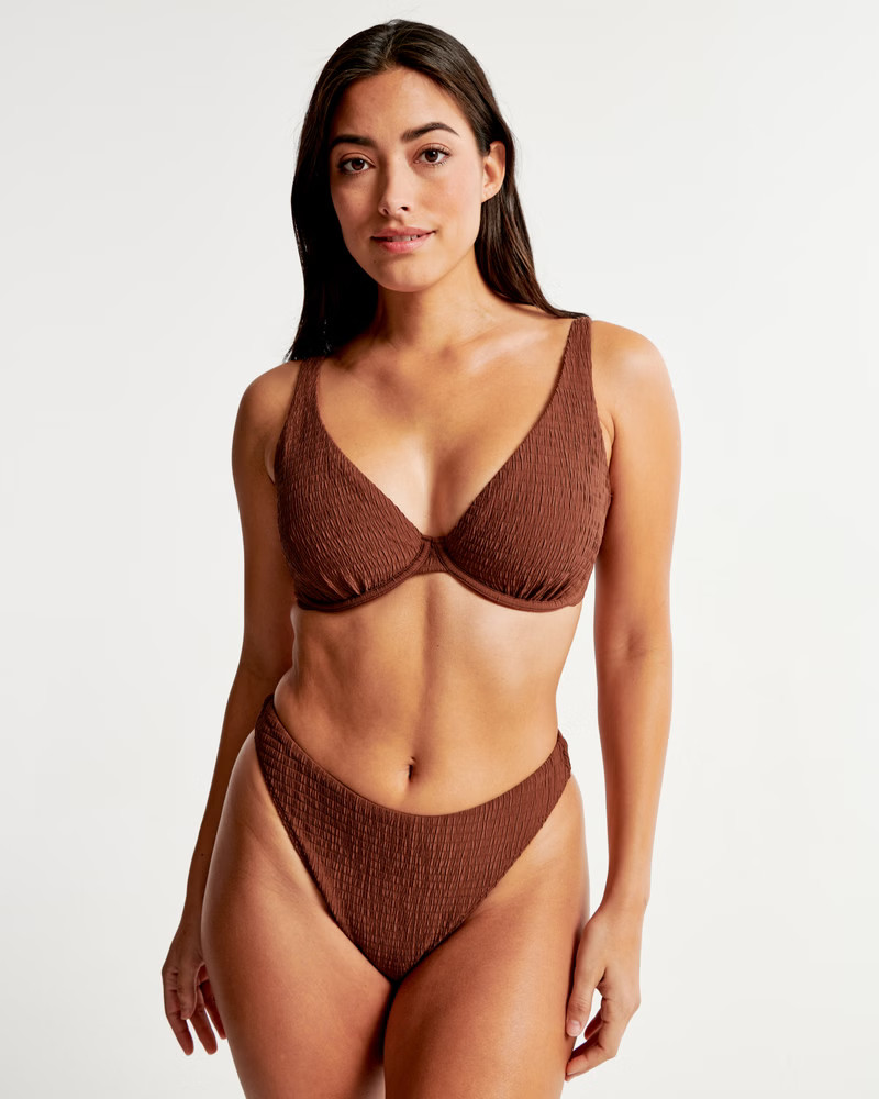 Curve Love Mid-Rise High-Leg Moderate Bottom | Abercrombie & Fitch (US)