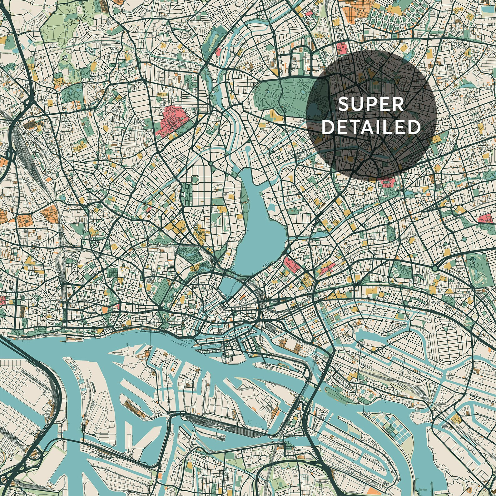 Custom Retro Map Print, Personalized Map Retro, Custom City Print Wall Decor, Street Map Art, Loc... | Etsy (US)