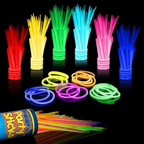 PartySticks Glow Sticks Party Supplies 100pk - 8 Inch Glow in the Dark Light Up Sticks Party Favo... | Amazon (US)