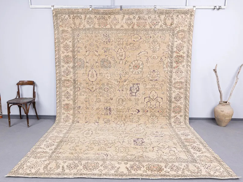 Vintage Turkish Rug, 8x12 Turkish Rug, Anatolian Rug, Vintage Rug, Turkish Faded Rug, Muted Handm... | Etsy (US)