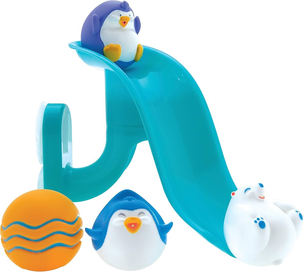 Amazon.com: Nuby Penguin Slide Bath Toy Play Set with 4 Bath Squirters - Baby Bath Toys for Boys ... | Amazon (US)