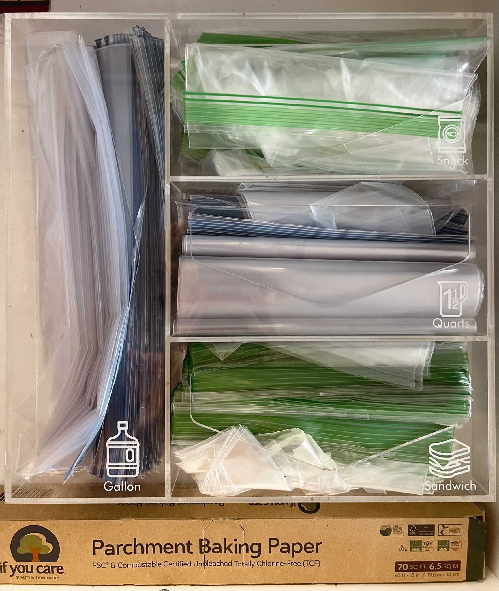 Acrylic bag storage, kitchen organizer, baggie drawer, plastic food storage 

#LTKHome