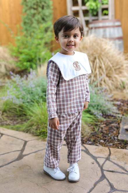 Brown and Blue Plaid Flannel Pant Set | Cecil and Lou