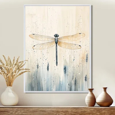 Dragonfly In The Rain - Dragonfly Wall Art Living Room | Wayfair North America