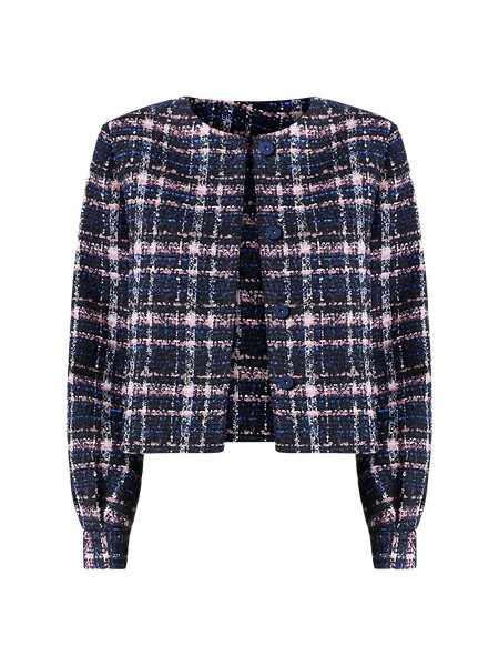 The Crew Neck Jacket in Plaid Tweed | Ann Taylor